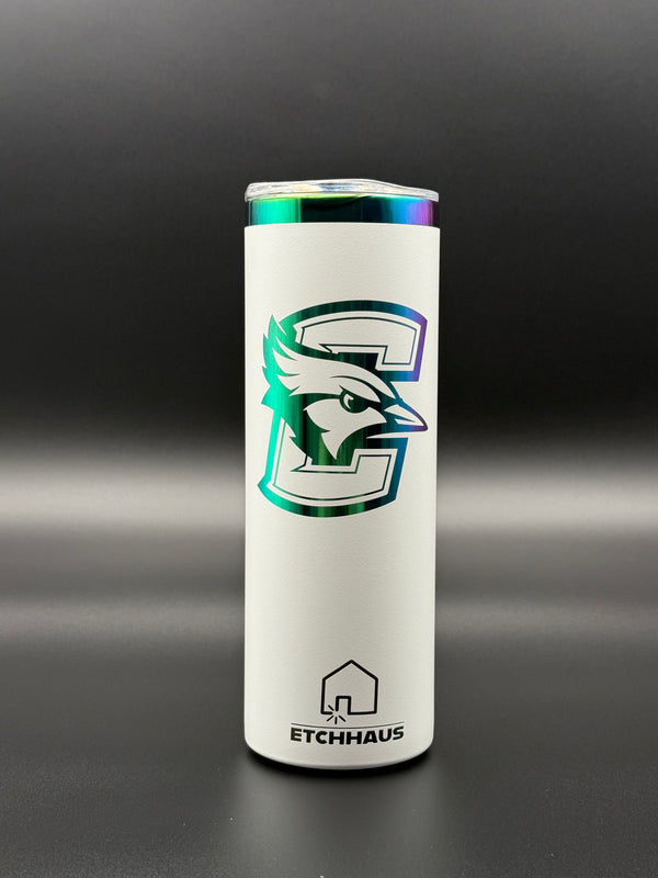 White Creighton Etched Tumbler