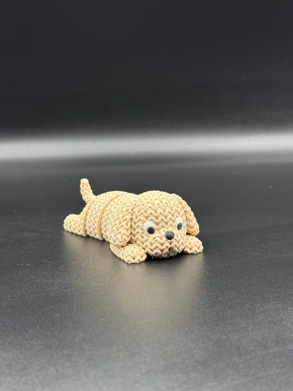 Articulated Knitted Light Brown Dog